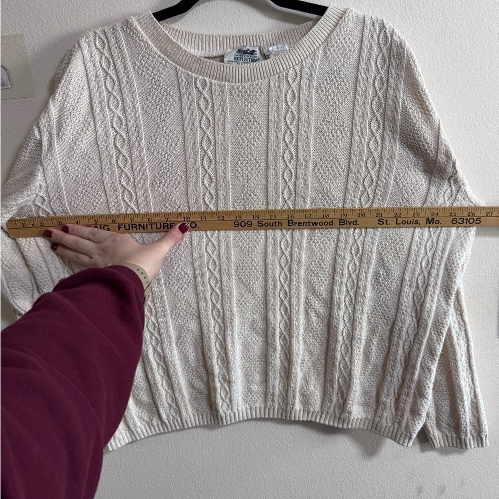Northern Reflections Beige Cable Knit Sweater L Made in Canada - Picture 8 of 9